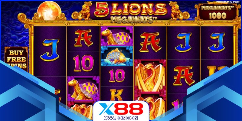5 Lions Megaways – Trải Nghiệm Săn Thưởng Đỉnh Cao Với X88 Hiệu ứng Megaways biến đổi linh hoạt